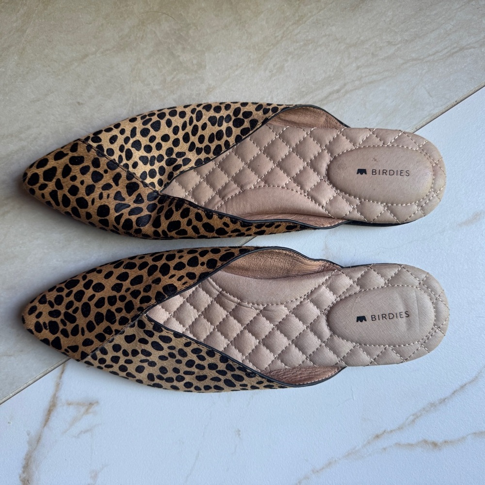 Birdies Leopard Print Slides EUC
